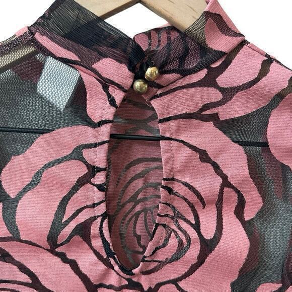 Dusty Pink Rose Print Bodysuit‎ - S/M - Picture 3 of 7